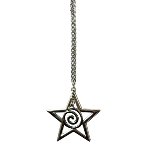 NVOQILIN Punk Star Anhänger Halskette Hip Hop Spiralen Charm Choker Personalisierte Hohle Stern Halskette Y2K Schmuck Unisex Spiralen von NVOQILIN