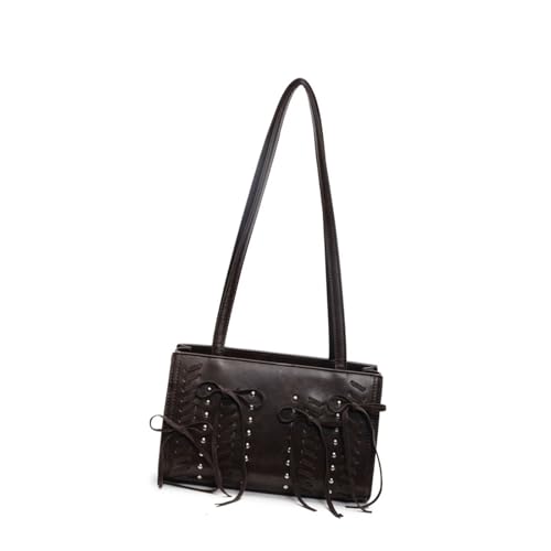 NVOQILIN Simple Yet Stylish Damen Große Raum Schultertasche PU Leder Unterarm Geldbörse Handtasche für Profis und Studenten Großer Raum Handtasche, Kaffeebraun, One Size von NVOQILIN