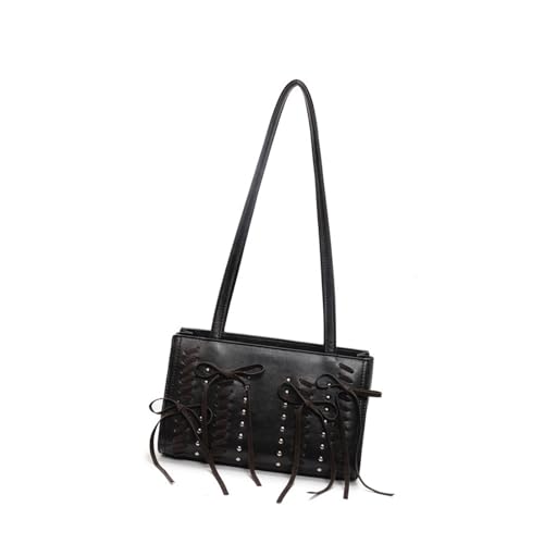 NVOQILIN Simple Yet Stylish Damen Große Raum Schultertasche PU Leder Unterarm Geldbörse Handtasche für Profis und Studenten Großer Raum Handtasche, Schwarz , One Size von NVOQILIN