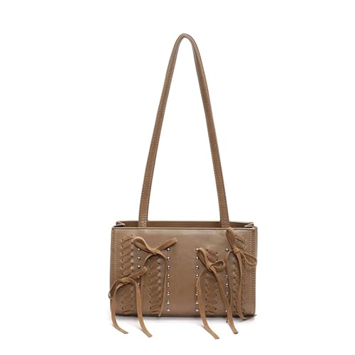 NVOQILIN Simple Yet Stylish Damen Große Raum Schultertasche PU Leder Unterarm Geldbörse Handtasche für Profis und Studenten Großer Raum Handtasche, khaki, One Size von NVOQILIN