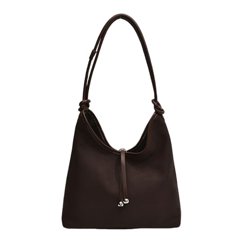 NVOQILIN Slouchy Bag für Frauen 2024 Retro Herbst Winter Schultertaschen Große Kapazität Handtasche Eimer Tasche Retro Unterarm Geldbörse Damen Schulter Handtasche, coffee, One Size von NVOQILIN