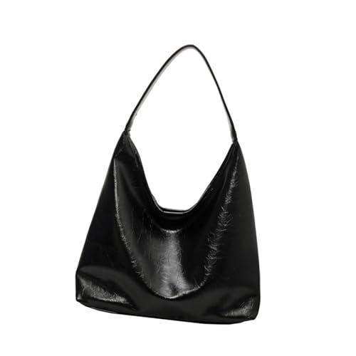NVOQILIN Stilvolle Schultertasche aus PU-Leder mit geräumigem Innenfach für Arbeit, Schule und Reisen, Schwarz , One Size von NVOQILIN