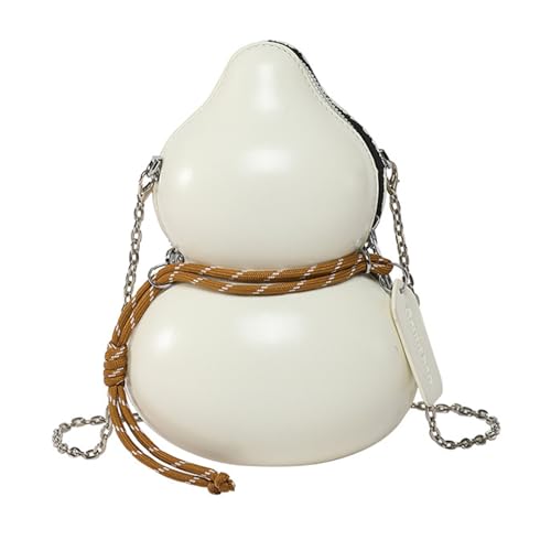 NVOQILIN Stilvolle Umhängetasche mit abnehmbarem Kettenriemen aus PU-Leder für Shopping oder Partys, modisches Accessoire für Damen, weiß, One Size von NVOQILIN
