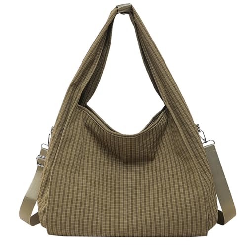 NVOQILIN Stilvolle lässige Handtasche für Damen, Einkaufstasche mit Waffelmuster und verstellbarem Riemen für Schulter oder Crossbody, praktische Stoffhandtasche, khaki, One Size NVOQILIN Stilvolle lässige Handtasche für Damen, Einkaufstasche mit Waffelmuster und verstellbarem Riemen für Schulter oder Crossbody, praktische Stoffhandtasche, khaki, One Size von NVOQILIN