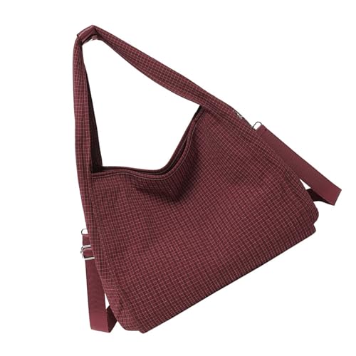 NVOQILIN Stilvolle lässige Handtasche für Damen, Einkaufstasche mit Waffelmuster und verstellbarem Riemen für Schulter oder Crossbody, praktische Stoffhandtasche, rot, One Size NVOQILIN Stilvolle lässige Handtasche für Damen, Einkaufstasche mit Waffelmuster und verstellbarem Riemen für Schulter oder Crossbody, praktische Stoffhandtasche, rot, One Size von NVOQILIN