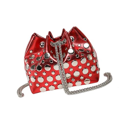NVOQILIN Trendige kleine Umhängetasche mit Nieten-Design, praktischer PU-Leder-Kettenriemen für Damen, 2025, Umhängetasche, Nieten, Crossbody-Tasche, rot, One Size NVOQILIN Trendige kleine Umhängetasche mit Nieten-Design, praktischer PU-Leder-Kettenriemen für Damen, 2025, Umhängetasche, Nieten, Crossbody-Tasche, rot, One Size von NVOQILIN