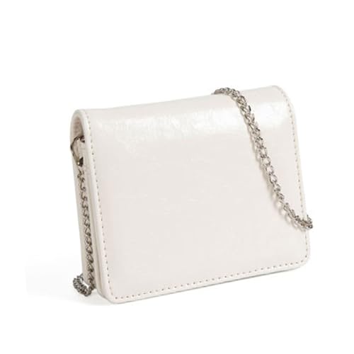 NVOQILIN Umhängetasche mit Kette, PU-Leder, kleine Tasche für Lippenstifte, Organizer, tragbare kleine Münzgeldbörse, Geldbörse für den täglichen Gebrauch und Partys, PU-Leder-Umhängetasche, beige von NVOQILIN