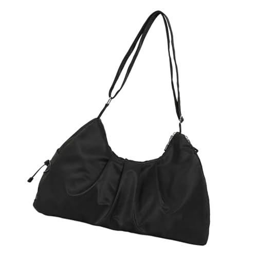 Nylon Turnbeutel mit Schuhfach Reisehandtasche Yogatasche Gym Duffels Tasche Weekender mit verstellbaren Riemen Tragetasche Schulter, Schwarz , Mass Beauty von NVOQILIN