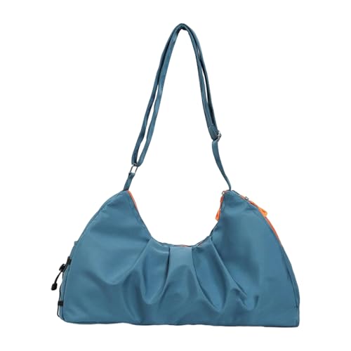 Nylon Turnbeutel mit Schuhfach Reisehandtasche Yogatasche Gym Duffels Tasche Weekender mit verstellbaren Riemen Tragetasche Schulter, blau, Mass Beauty von NVOQILIN