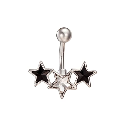 Stern-Strass-Bauchnabel-Ringe für Frauen, Punk-Charm, cooler Nabelring, modisch, Y2K-Piercing, Schmuck, Bauchnabelbaumel von NVOQILIN