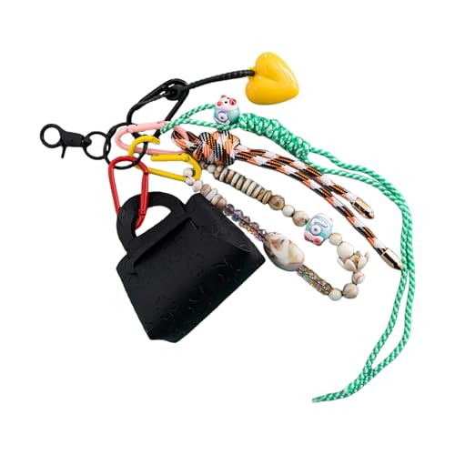 Stilvolle Geldbörse aus PU-Leder mit handgewebtem Schlüsselband, handgefertigter Schlüsselanhänger, Taschenzubehör für Damen und Herren von NVOQILIN