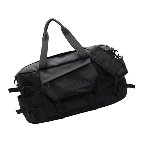 Stylische, übergroße Fitness-Tasche für Workout, Reisen, praktische Nass- und Trockentrennung, Schultertasche mit dicken Griffen, großes Fassungsvermögen, Fitnessstudio, Schwarz , Mass Beauty von NVOQILIN
