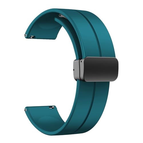 NVVVNX 20 mm 22 mm Silikonbänder, Sportuhrenarmbänder mit Schnellverschluss und magnetischer Faltschließe für Männer und Frauen(LightGreen,20mm) von NVVVNX