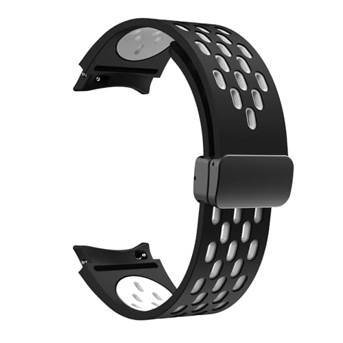 NVVVNX 20 mm Silikonarmband für Samsung Galaxy Watch 7 6 5 4 40 mm 44 mm 5Pro 45 mm Magnetschnalle ohne Lücken Band 6 Classic 43 mm 47 mm 42 Armband-Uhrenarmbänder(BW-B,Watch 4 5 6 7 40MM) von NVVVNX