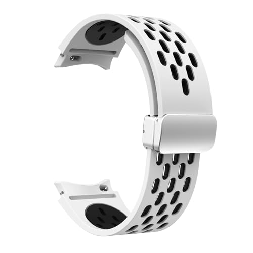 NVVVNX 20 mm Silikonarmband für Samsung Galaxy Watch 7 6 5 4 40 mm 44 mm 5Pro 45 mm Magnetschnalle ohne Lücken Band 6 Classic 43 mm 47 mm 42 Armband-Uhrenarmbänder(WB-S,Watch 4 5 6 7 40MM) von NVVVNX