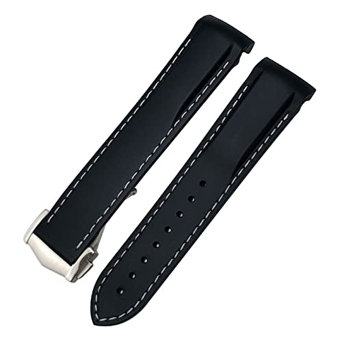 NVVVNX 20 mm gebogenes Gummi-Uhrenarmband, passend für Omega Speedmaster Moonwatch Seamaster 300 AT150, Rose Buckle, Achat NVVVNX 20 mm gebogenes Gummi-Uhrenarmband, passend für Omega Speedmaster Moonwatch Seamaster 300 AT150, Rose Buckle, Achat von NVVVNX