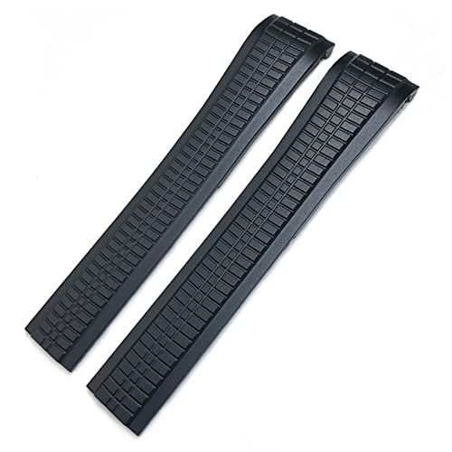 NVVVNX 21 mm Fluorkautschuk-Uhrenarmband für Patek Aquanaut Philippe-Armband 5164A 5167A, Schwarz, Blau, Orange, Weichgummi-Armbänder mit gebogenen Enden(Black,Whitout Buckle) von NVVVNX