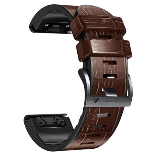 NVVVNX 22/26 mm Armband für Garmin Fenix 7 7X 6 6X Pro 5 5X Plus 3HR Smartwatch Leder + Silikon Fast Easyfit Armband, 26mm Fenix 7X, Achat von NVVVNX