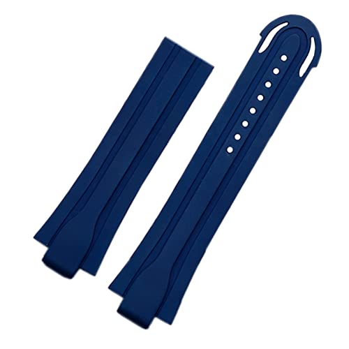 NVVVNX 24 mm*12 mm Lugend Gummi -Wasserdichtsband für Oris Armband Silikonband Edelstahl -Faltverschluss(Blue no clasp) von NVVVNX