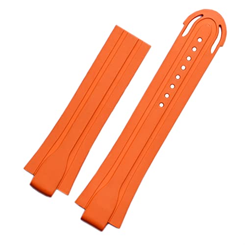 NVVVNX 24 mm*12 mm Lugend Gummi -Wasserdichtsband für Oris Armband Silikonband Edelstahl -Faltverschluss(Orange no clasp) von NVVVNX