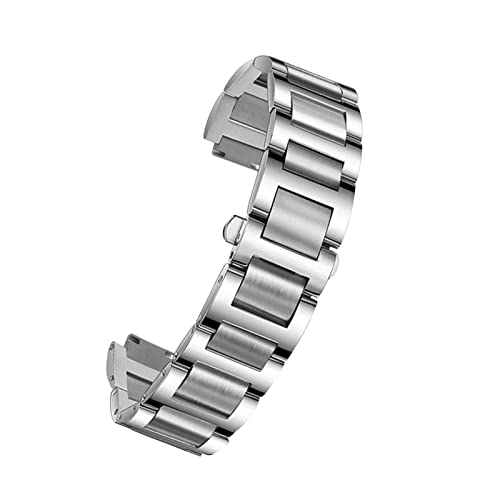 NVVVNX Edelstahl Lug End Watchband für Cartier Ballon Bleu Serie 20 * 12mm 18 * 11mm 14 * 8mm W6920046 Straps Frauen Armband(Silver,22-14mm) von NVVVNX