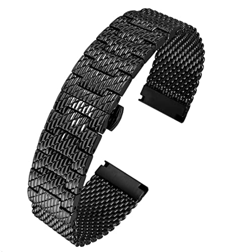 NVVVNX Für Bürger CB5848 JY8037 JY8031 Watchband Stahl Uhren -Butterfly -Schnalle -Netzgürtel 22mm 23mm Uhrenbands(Black,22mm) von NVVVNX