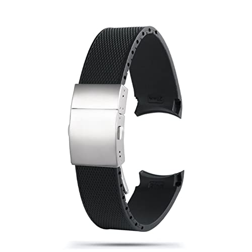 NVVVNX Gummi -Silikon -Uhrengurt wasserdichtes Uhrband 2 1 mm Für Longines L3.742/644 Gurt Eroberung Hydroconquest L3 Schwarzes Zubehör(Black silver buckle) von NVVVNX
