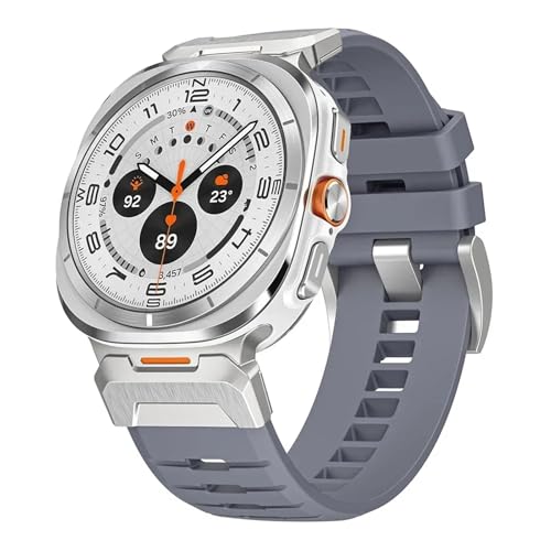 NVVVNX Gummiband für Samsung Galaxy Uhr Ultra 47mm Correa Armband ULTRA 47MM Metall Quick Fit Männer Strap Uhrenarmbänder(Silver grey1) von NVVVNX