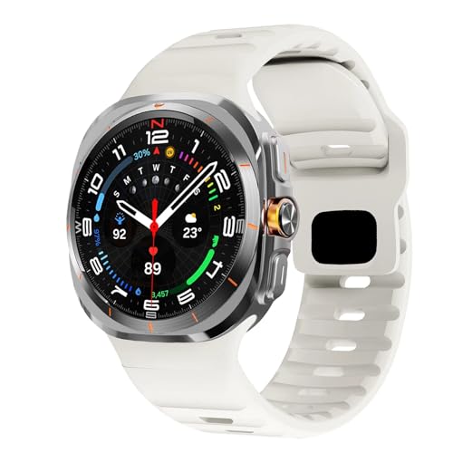 NVVVNX Uhrenarmbänder Für Galaxy Uhr Ultra Strap 47mm Zubehör armband gürtel Sport Silikon correa Armband Für Galaxy Watch7 ultra Uhrenarmbänder(Starlight) von NVVVNX
