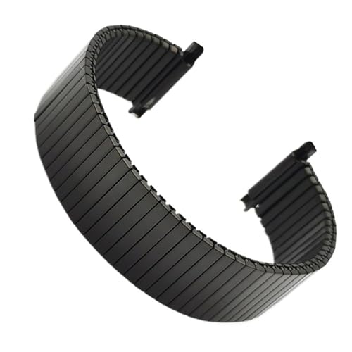 NVYRFS Elastisches Uhrenarmband aus Metall, verstellbare Breite, Edelstahl-Erweiterung, Ersatzband, universelles Armband, Zubehör(Black,Brushed) von NVYRFS