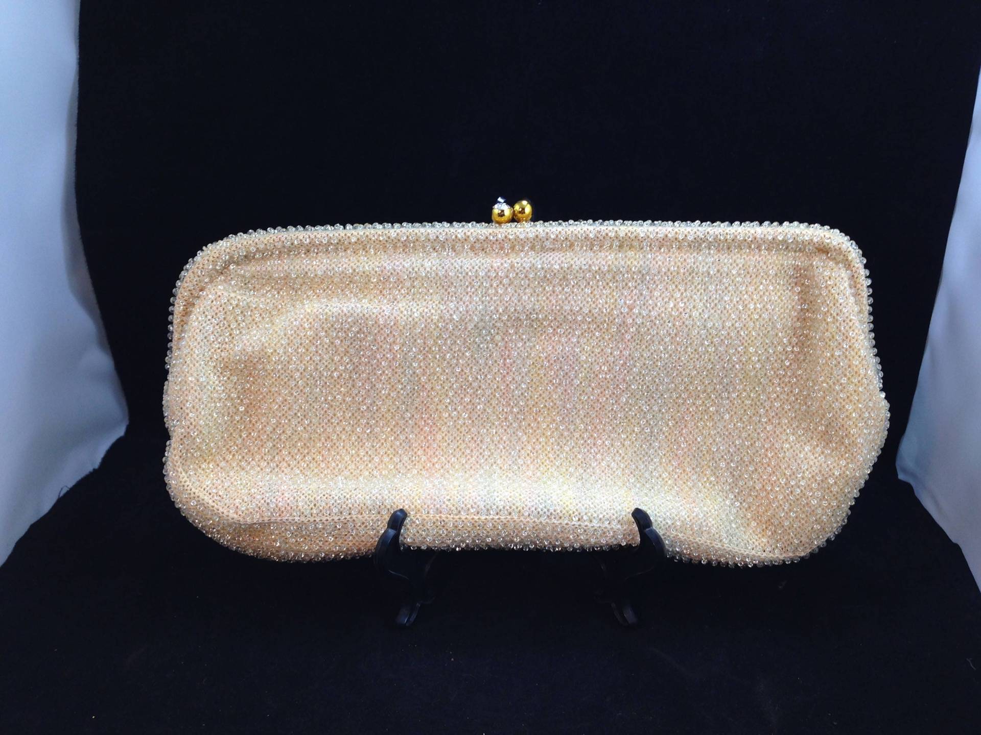 "Lumured Corde "Perlen-Kupplungs-Artbeutel 14 Zoll Lang Mit Kristalljuwelen-Verschluss-Creme Farbe 04126." von NWAttic