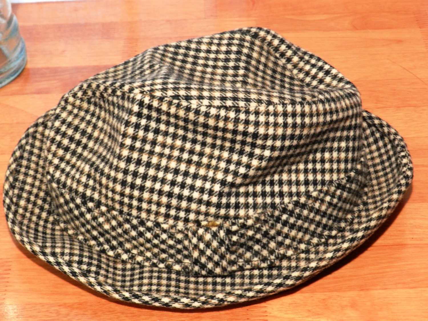 Vintage Pendleton Schwarz Und Weiss Hahnentritt Fedora Size 7 03530 von NWAttic