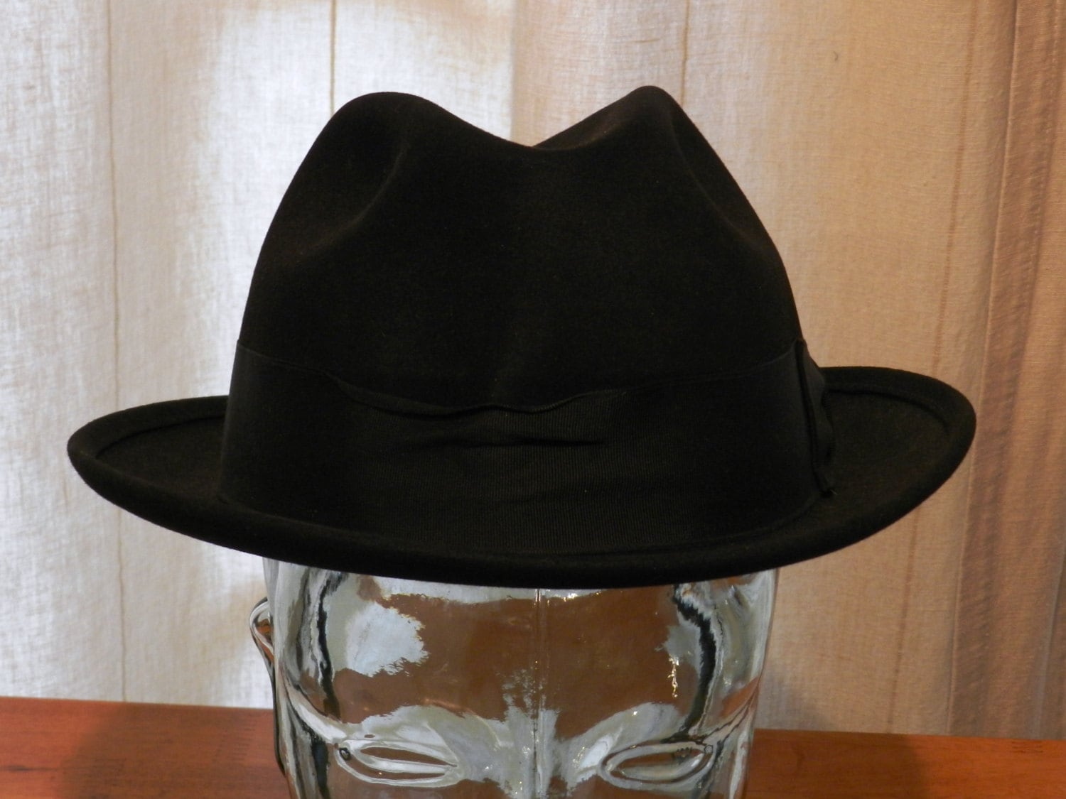 Vintage Stetson Nolton Df2018 4x Schwarz Fedora Größe 7 1/8 03511 von NWAttic