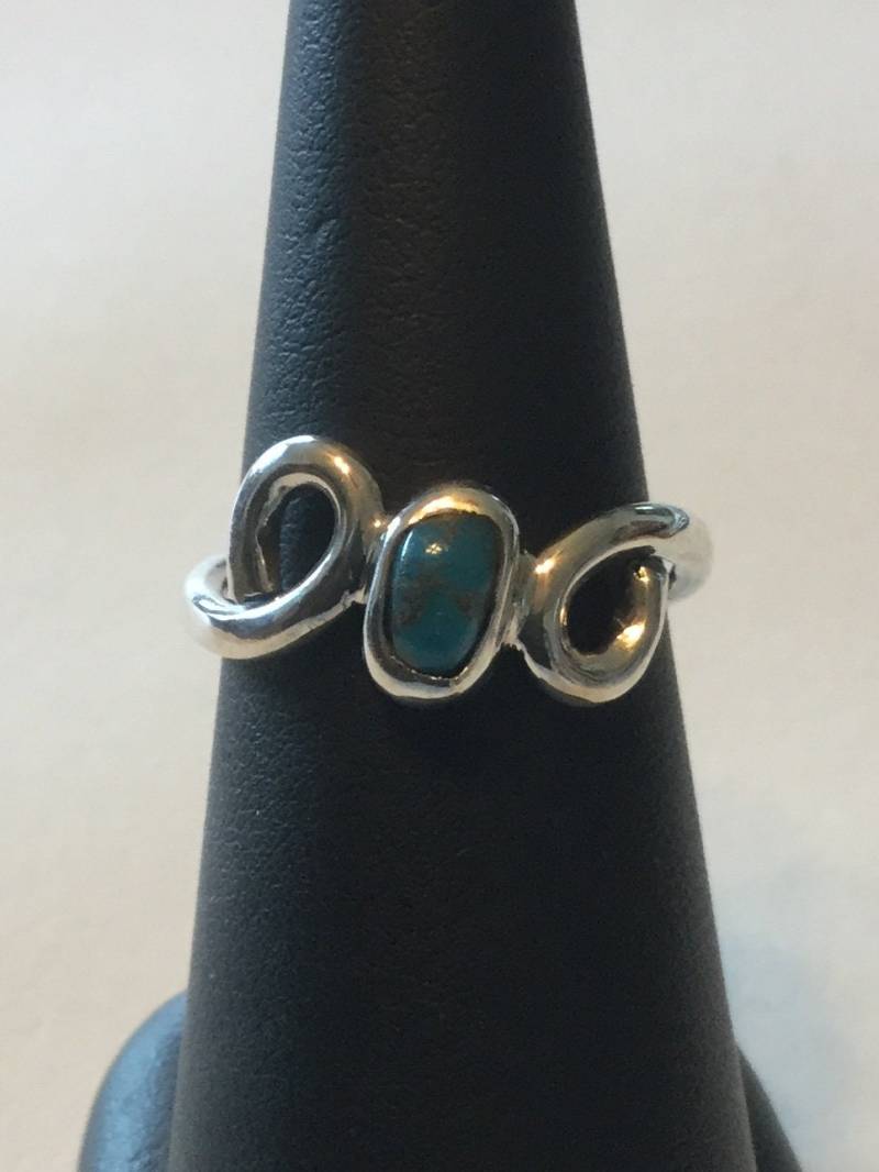 Sterling Silber Ring Mit Turqoise Stein von NWCustomJewelry