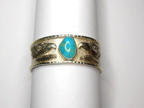 sterling Silber /Eagles/Federn/Türkis-Armband von NWCustomJewelry