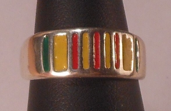 sterling Silber Militär Ring Mit Low Temp Emaille von NWCustomJewelry