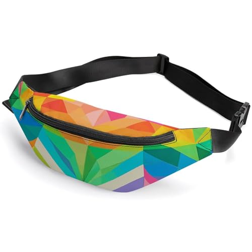 Bauchtasche für Damen und Herren mit Regenbogenmuster, kleine Gürteltasche mit verstellbarem Riemen, wasserdicht, modische Umhängetasche, Bauchtasche für Reisen, Wandern, Laufen, weiß, 36 x 15 cm, Bauchtasche für Damen und Herren mit Regenbogenmuster, kleine Gürteltasche mit verstellbarem Riemen, wasserdicht, modische Umhängetasche, Bauchtasche für Reisen, Wandern, Laufen, weiß, 36 x 15 cm, von NWGHM