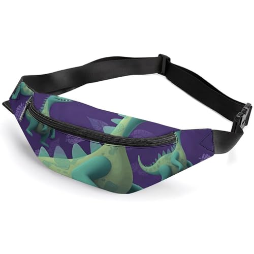 Bauchtasche für Herren und Damen, Cartoon-Dinosaurier-Gürteltasche, kleine Gürteltasche mit verstellbarem Riemen, wasserdicht, modische Umhängetasche, Bauchtasche für Reisen, Wandern, Laufen, weiß, 36 Bauchtasche für Herren und Damen, Cartoon-Dinosaurier-Gürteltasche, kleine Gürteltasche mit verstellbarem Riemen, wasserdicht, modische Umhängetasche, Bauchtasche für Reisen, Wandern, Laufen, weiß, 36 von NWGHM