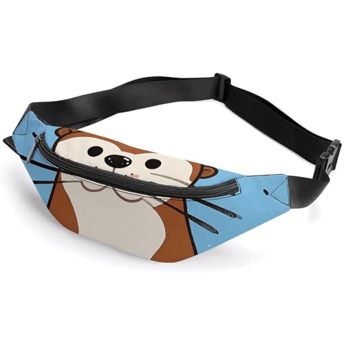 Bauchtasche für Herren und Damen, Cartoon-Motiv, niedlicher Otter-Gürteltasche, kleine Gürteltasche mit verstellbarem Riemen, wasserdicht, modische Umhängetasche, Bauchtasche für Reisen, Wandern, Bauchtasche für Herren und Damen, Cartoon-Motiv, niedlicher Otter-Gürteltasche, kleine Gürteltasche mit verstellbarem Riemen, wasserdicht, modische Umhängetasche, Bauchtasche für Reisen, Wandern, von NWGHM