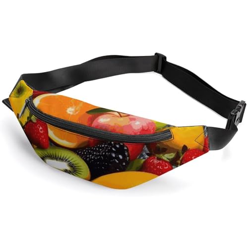 Bauchtasche für Herren und Damen, bunte Obst-Gürteltasche, kleine Gürteltasche mit verstellbarem Riemen, wasserdicht, modische Umhängetasche, Bauchtasche für Reisen, Wandern, Laufen, weiß, 36 x 15 cm, Bauchtasche für Herren und Damen, bunte Obst-Gürteltasche, kleine Gürteltasche mit verstellbarem Riemen, wasserdicht, modische Umhängetasche, Bauchtasche für Reisen, Wandern, Laufen, weiß, 36 x 15 cm, von NWGHM
