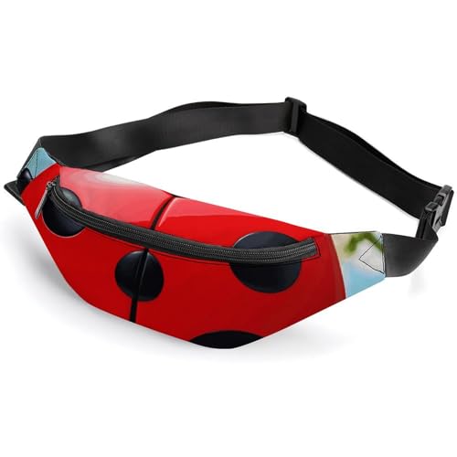 Bauchtasche für Herren und Damen, roter Marienkäfer, kleine Gürteltasche mit verstellbarem Riemen, wasserdicht, modische Umhängetasche, Bauchtasche für Reisen, Wandern, Laufen, weiß, 36 x 15 cm, weiß, Bauchtasche für Herren und Damen, roter Marienkäfer, kleine Gürteltasche mit verstellbarem Riemen, wasserdicht, modische Umhängetasche, Bauchtasche für Reisen, Wandern, Laufen, weiß, 36 x 15 cm, weiß, von NWGHM
