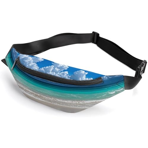 Bauchtasche für Herren und Damen, tropischer weißer Sand, Strand, kleine Gürteltasche mit verstellbarem Riemen, wasserdichte Schultertasche, modische Umhängetasche, Bauchtasche für Reisen, Wandern, Bauchtasche für Herren und Damen, tropischer weißer Sand, Strand, kleine Gürteltasche mit verstellbarem Riemen, wasserdichte Schultertasche, modische Umhängetasche, Bauchtasche für Reisen, Wandern, von NWGHM