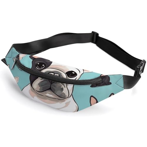 Bauchtasche für Männer und Frauen, niedliche französische Bulldogge, kleine Gürteltasche mit verstellbarem Riemen, wasserdichte Schultertasche, modische Umhängetasche, Bauchtasche für Reisen, Wandern, Bauchtasche für Männer und Frauen, niedliche französische Bulldogge, kleine Gürteltasche mit verstellbarem Riemen, wasserdichte Schultertasche, modische Umhängetasche, Bauchtasche für Reisen, Wandern, von NWGHM