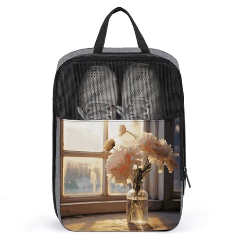 Schuhbeutel für Reisen, Fenster, Blumenschuhtasche mit Reißverschluss, atmungsaktiv, Golf-Schuhtasche für Männer und Frauen, Outdoor-Schuhaufbewahrung, Organizer für Sport, Geschäftsreisen, Schuhbeutel für Reisen, Fenster, Blumenschuhtasche mit Reißverschluss, atmungsaktiv, Golf-Schuhtasche für Männer und Frauen, Outdoor-Schuhaufbewahrung, Organizer für Sport, Geschäftsreisen, von NWGHM