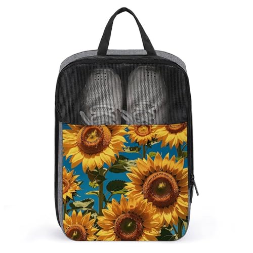 Schuhbeutel für Reisen, Sonnenblumen-Schuhbeutel mit Reißverschluss, atmungsaktiv, Golf-Schuhtasche für Männer und Frauen, Outdoor-Schuhaufbewahrung, Organizer für Sport, Geschäftsreisen, Schuhbeutel für Reisen, Sonnenblumen-Schuhbeutel mit Reißverschluss, atmungsaktiv, Golf-Schuhtasche für Männer und Frauen, Outdoor-Schuhaufbewahrung, Organizer für Sport, Geschäftsreisen, von NWGHM