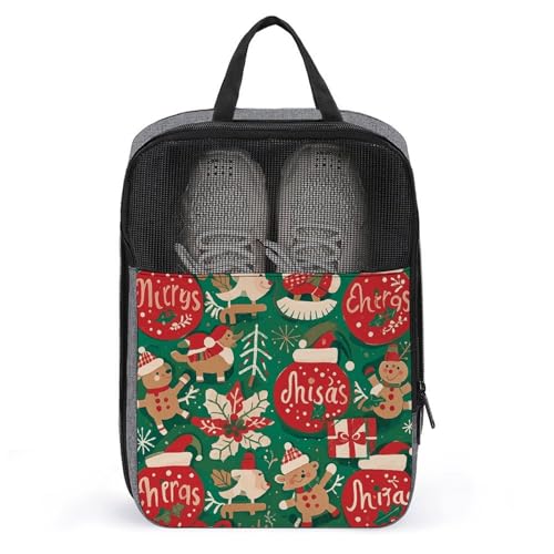 Schuhbeutel für Reisen, Weihnachten, Schuhbeutel mit Reißverschluss, atmungsaktiv, Golf-Schuhtasche für Männer und Frauen, Outdoor-Schuhaufbewahrung, Organizer für Sport, Geschäftsreisen, von NWGHM