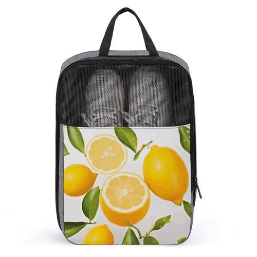 Schuhbeutel für Reisen, frische Zitronen-Schuhtasche mit Reißverschluss, atmungsaktiv, Golf-Schuhtasche für Männer und Frauen, Outdoor-Schuhaufbewahrung, Organizer für Sport, Geschäftsreisen, Schuhbeutel für Reisen, frische Zitronen-Schuhtasche mit Reißverschluss, atmungsaktiv, Golf-Schuhtasche für Männer und Frauen, Outdoor-Schuhaufbewahrung, Organizer für Sport, Geschäftsreisen, von NWGHM