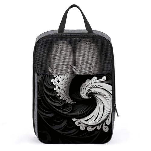 Schuhbeutel für Reisen, schwarz-weißes Bild, Schuhbeutel mit Reißverschluss, atmungsaktiv, Golf-Schuhtasche für Männer und Frauen, Outdoor-Schuhaufbewahrung, Organizer für Sport, Geschäftsreisen, Schuhbeutel für Reisen, schwarz-weißes Bild, Schuhbeutel mit Reißverschluss, atmungsaktiv, Golf-Schuhtasche für Männer und Frauen, Outdoor-Schuhaufbewahrung, Organizer für Sport, Geschäftsreisen, von NWGHM