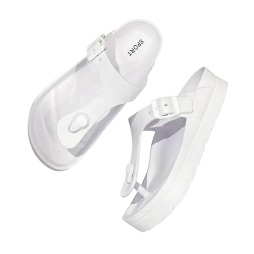 NWSDZXF Damen Flip Flops Sommer Flip-Flops Frauen Atmungsaktiv-weiss-39 von NWSDZXF