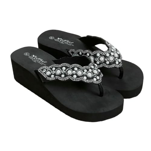 NWSDZXF Damen Flip Flops Women Beach Sommerkeile Strassbein Weiche Eva Home Street Pantoffeln Mittelheel Mode Sandalen-schwarz-39 NWSDZXF Damen Flip Flops Women Beach Sommerkeile Strassbein Weiche Eva Home Street Pantoffeln Mittelheel Mode Sandalen-schwarz-39 von NWSDZXF